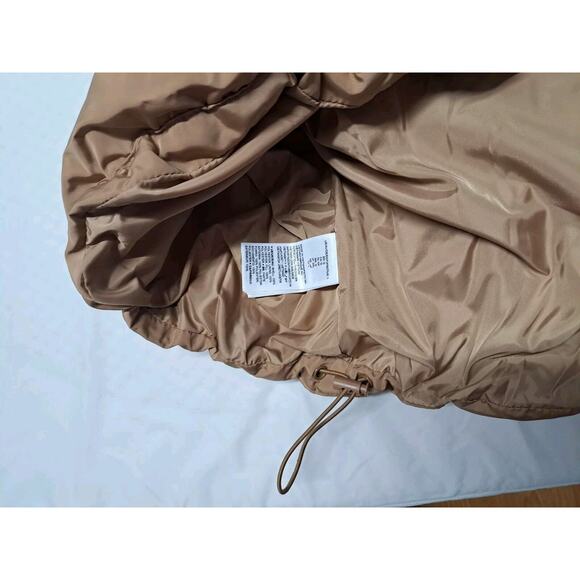 Amazon Womens Padded‎ Cropped Bomber Jacket, Camel Size L - Picture 11 of 11